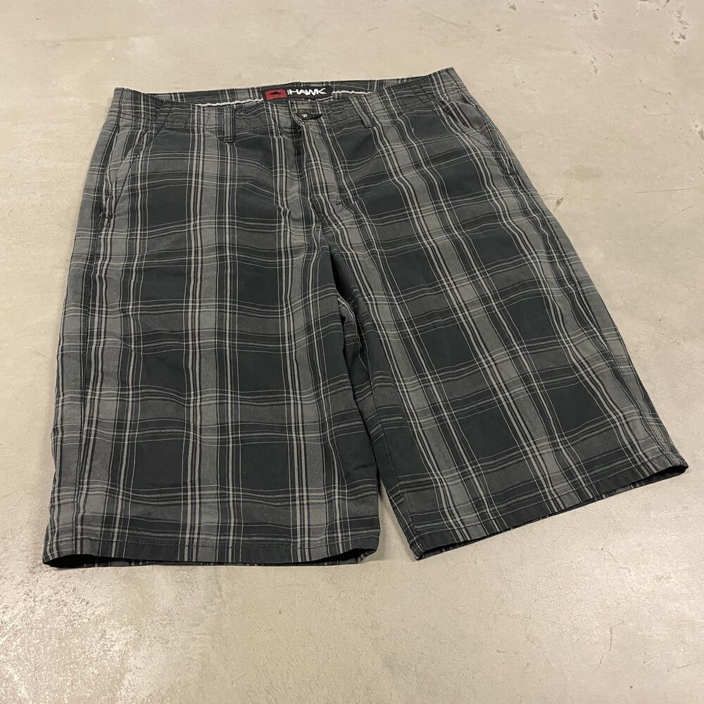 Baggy plaid Tony hawk board shorts 34